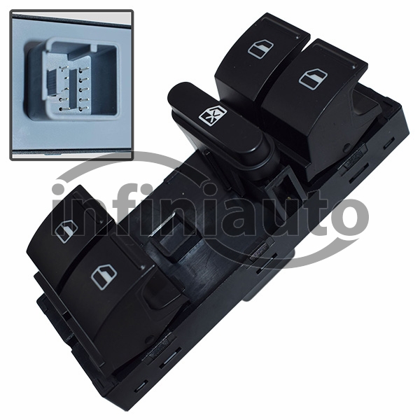 1Z0959858B         INTERRUPTOR VIDRO VAG FABIA II-OCTAVIAII 2004-2014 ESQUERDO 