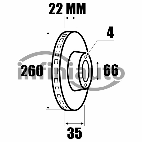 34116752352        DISCO TRAVAO BMW 3 E30 1982-1994 260X22                     