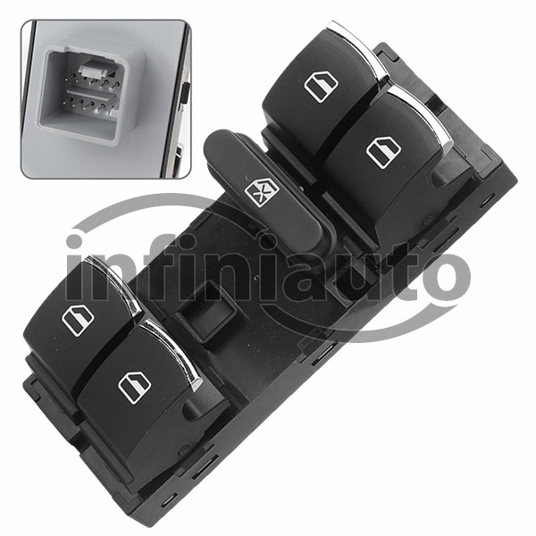 3C8959857          INTERRUPTOR VIDRO VAG PASSAT 2008-2015 FRENTE ESQ 10 POLOS  