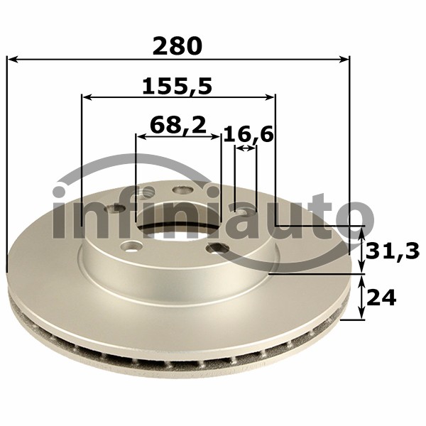 7D0615301C         DISCO TRAVAO VAG TRANSP 99 280X24                           