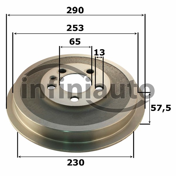 DT14938610         TAMBOR TRAVAO VAG SKODA 230X39 MM                           