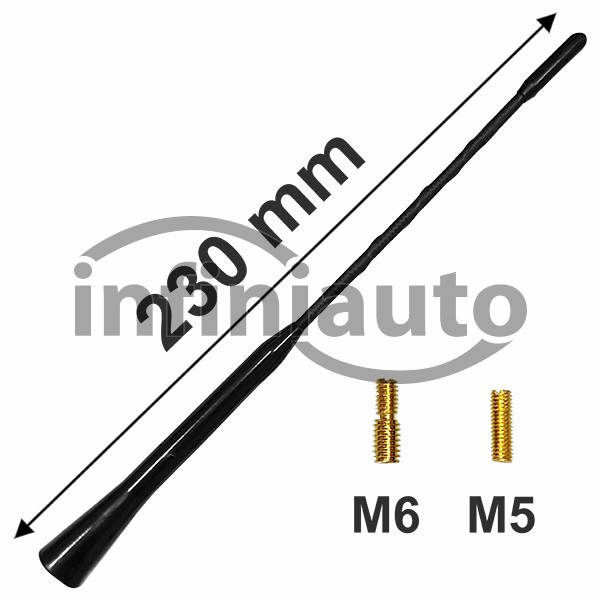 INFI6001           VARETA ANTENA TEJADILHO APERTO 5-6 MM COMPRIMENTO 230 MM    
